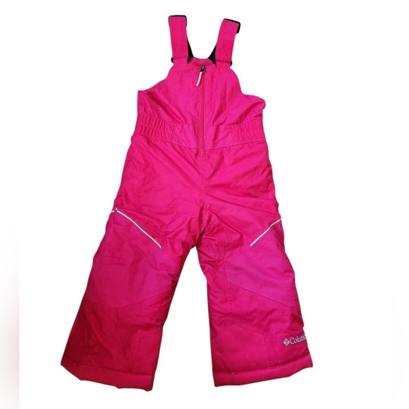 Columbia Pink Omni Tech Outgrown Ski Snow Bib Toddler Size 2t Insulated - Picture 1 of 16